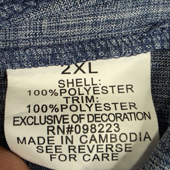 Mens Magellan Adventure Gear Heather Blue Shirt Angler Fit Button Up Size 2XL - Picture 3 of 8